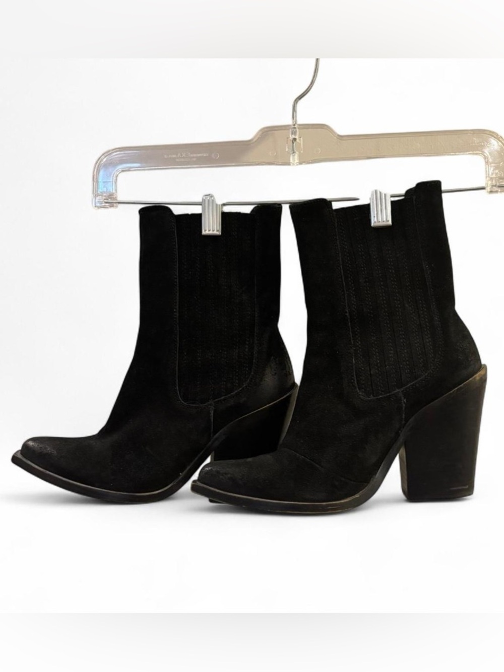 Jeffrey Campbell Chelsea Black suede pointed toe ankle boots